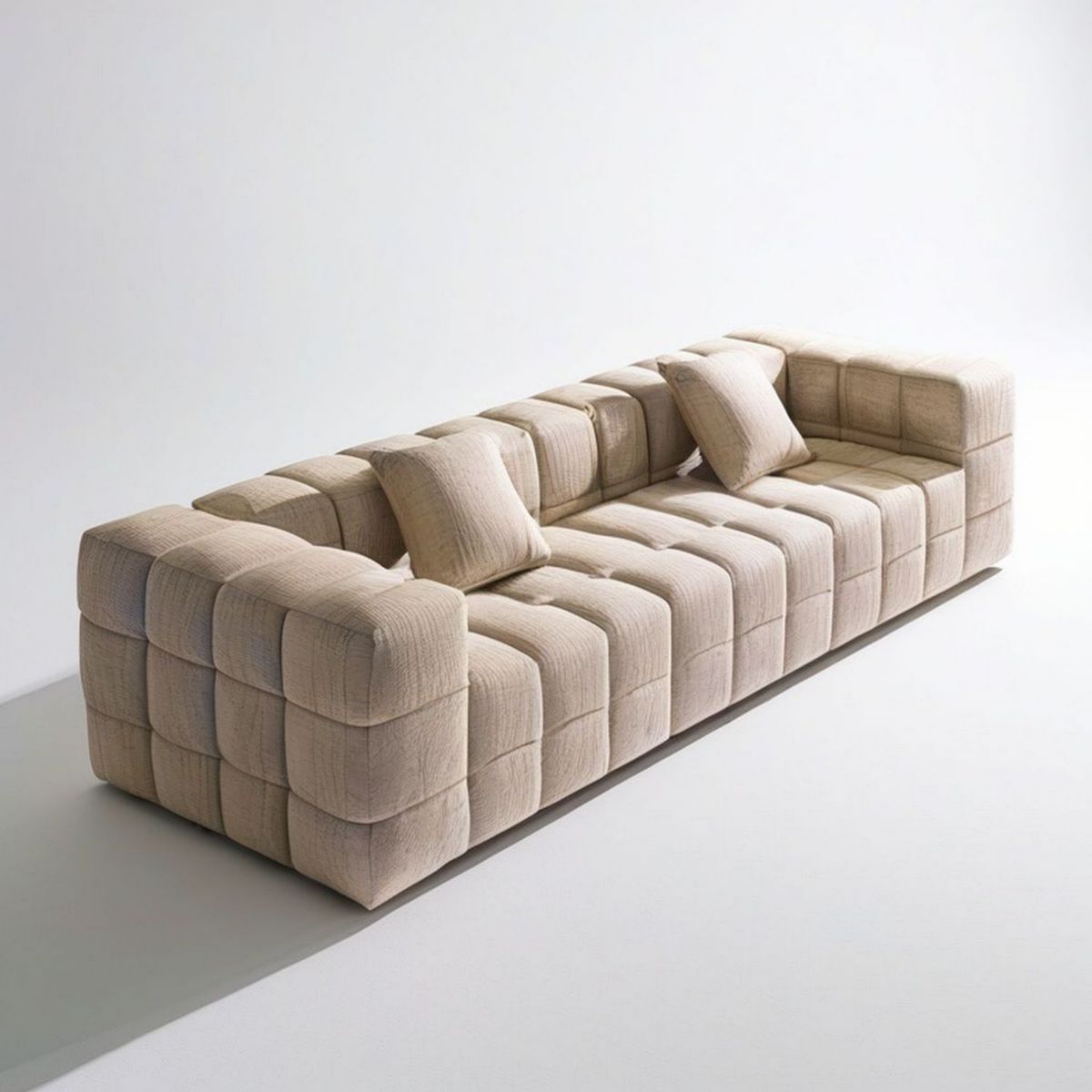 Trzyosobowa sofa modułowa 240 x 100 x 72 cm beżowa, tapicerka sztruksowa