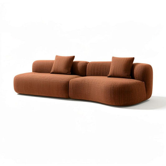 Sofa modułowa 3-osobowa terakotowa 280 × 105 × 75 cm z 2 poduszkami